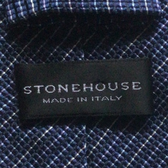 Deep Blue Italian Silk Tie from Stonehouse - Picture 2 of 5